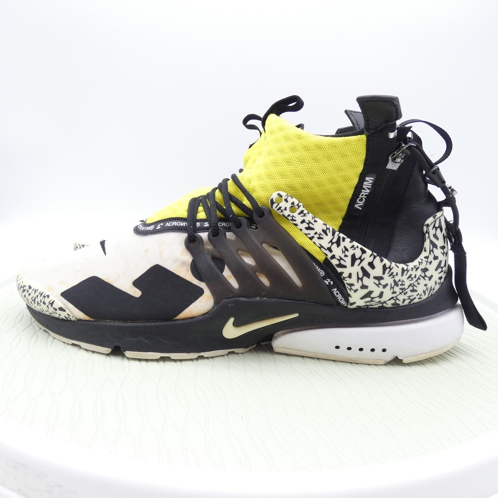 Nike Air Presto Mid Acronym Dynamic Yellow White Black AH7832-100 Mens 11